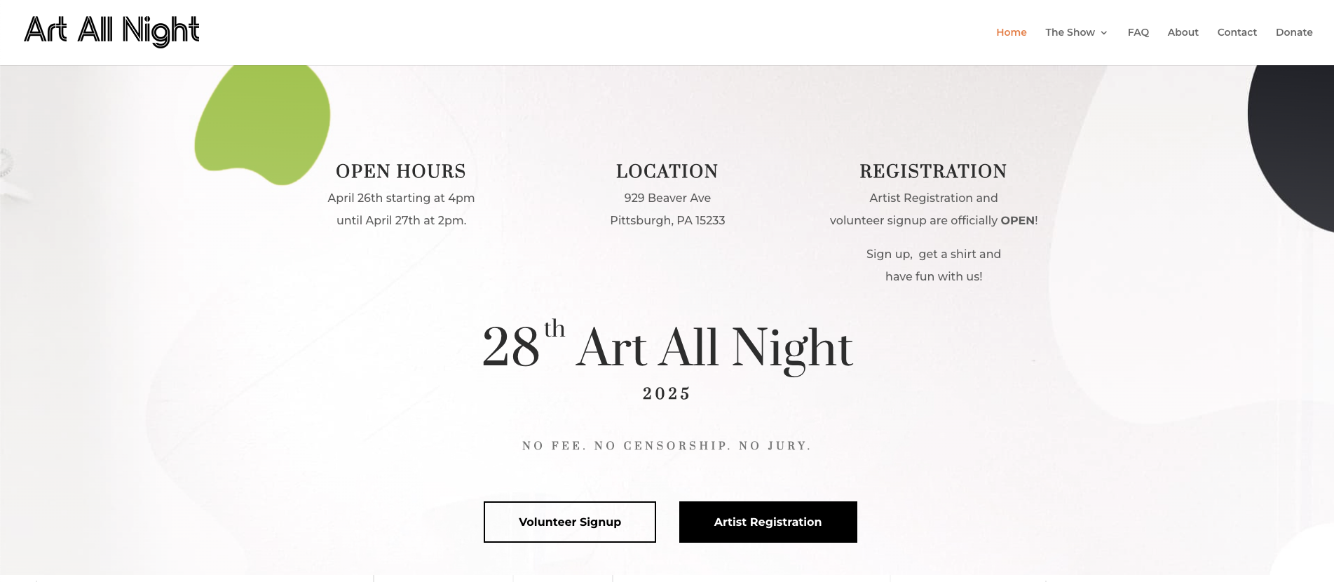 Art All Night Homepage